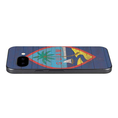 Guam Flag Dark Wood Google Pixel 9a Skin